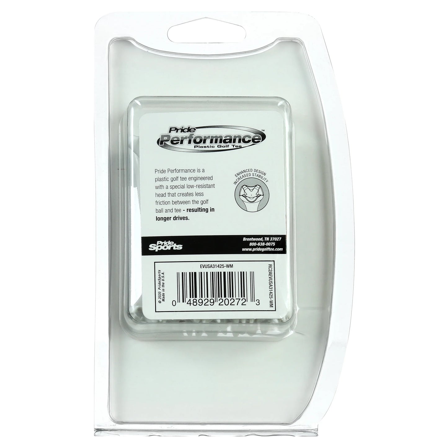 Pride Performance Flag Plastic Golf Tees – Low-Resistance Head, 3.25" Durable Plastic for Golfing, Enhanced Stability, 25 Count