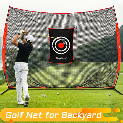 Gagalielo Golf Hitting Net with Target：Professional Heavy Duty Practice Net for Driver Swing Training Backyard Garage
