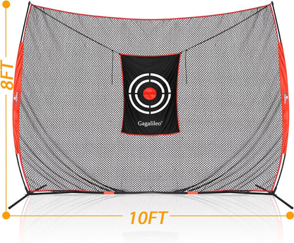 Gagalielo Golf Hitting Net with Target：Professional Heavy Duty Practice Net for Driver Swing Training Backyard Garage