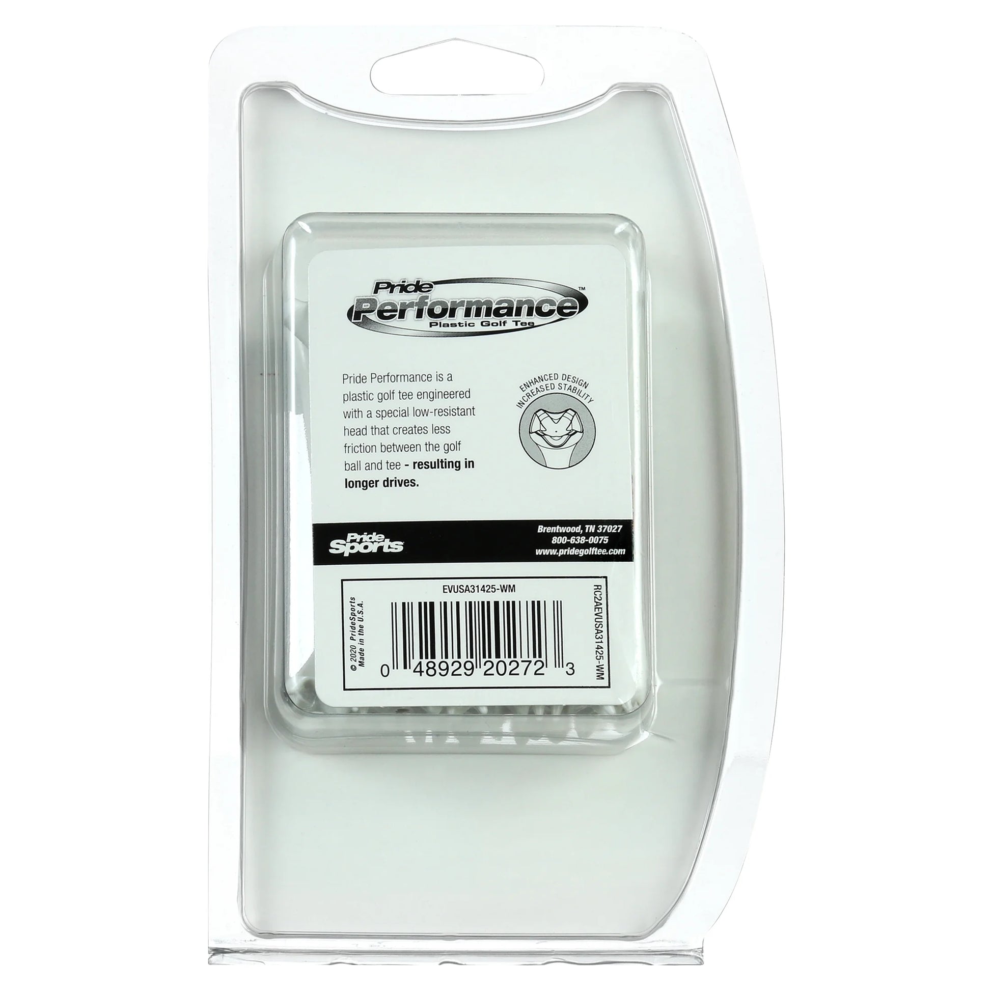 Pride Performance Flag Plastic Golf Tees – Low-Resistance Head, 3.25" Durable Plastic for Golfing, Enhanced Stability, 25 Count