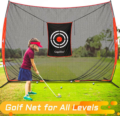 Gagalielo Golf Hitting Net with Target：Professional Heavy Duty Practice Net for Driver Swing Training Backyard Garage