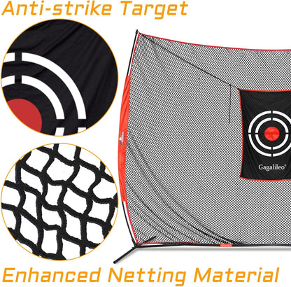 Gagalielo Golf Hitting Net with Target：Professional Heavy Duty Practice Net for Driver Swing Training Backyard Garage