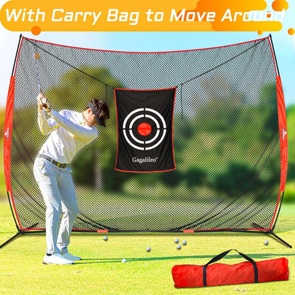 Gagalielo Golf Hitting Net with Target：Professional Heavy Duty Practice Net for Driver Swing Training Backyard Garage
