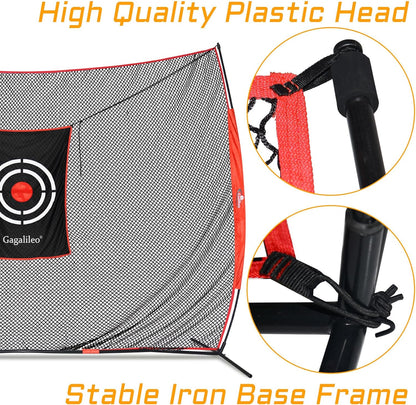 Gagalielo Golf Hitting Net with Target：Professional Heavy Duty Practice Net for Driver Swing Training Backyard Garage