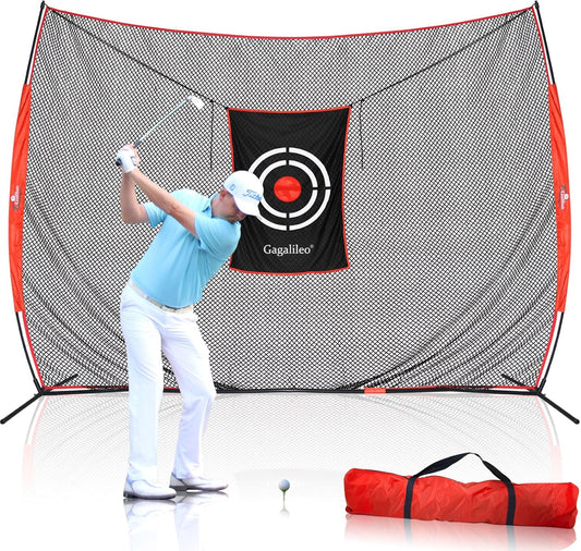 Gagalielo Golf Hitting Net with Target：Professional Heavy Duty Practice Net for Driver Swing Training Backyard Garage